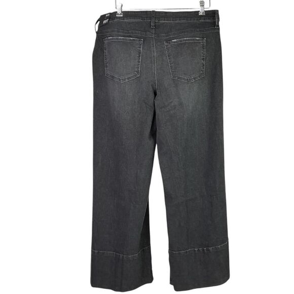 Kut From The Kloth Jeans Women 16 Black Stretch Mid Rise Wide Leg NEW - Picture 7 of 12